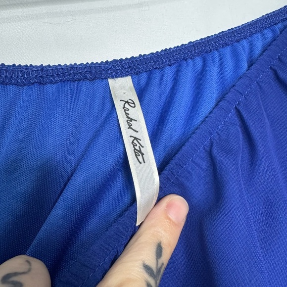 Blue Cold Shoulder Blouse with Attached Sleeves - Size S - Picture 3 of 5